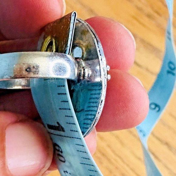 Lapis Lazuli Real Gemstone Ring 1 Inch Embellished Setting Ring Size 8 - Picture 8 of 8